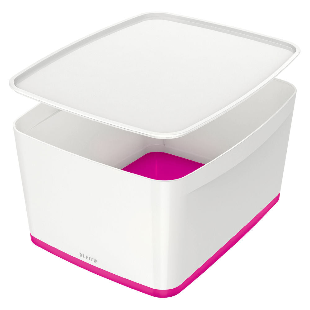 CUTIE DEPOZITARE CU CAPAC MARE ALB/ROZ MYBOX LEITZ CUTIE DEPOZITARE CU CAPAC MARE ALB/ROZ MYBOX LEITZ